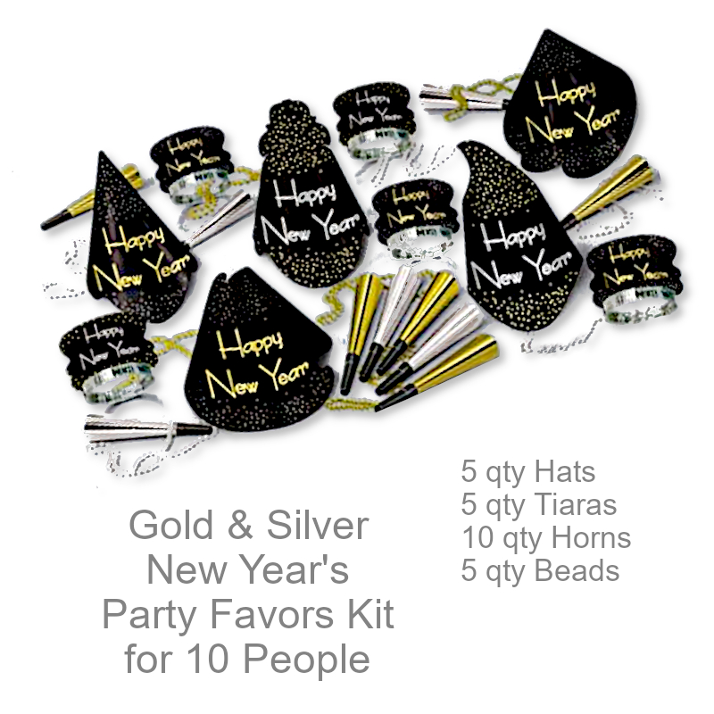 Gold & Silver New Years Kit for 10 People | New Year's