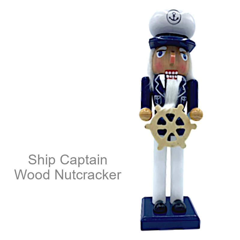 Funny Nautical Nutcracker Ship Captain | Home Decor