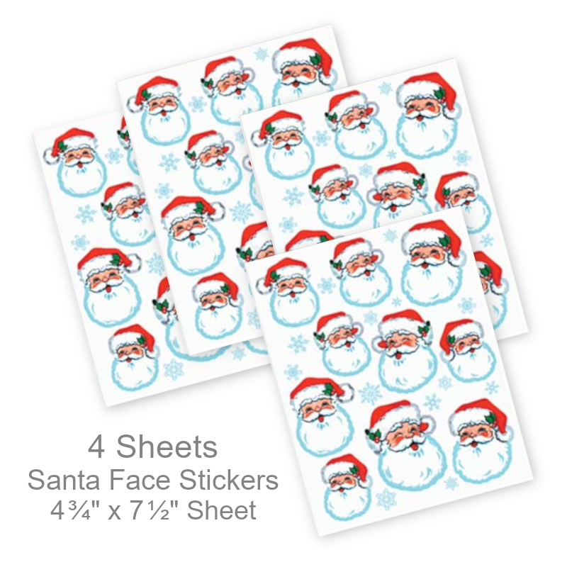 Jolly Santa Face Stickers | Party Favors