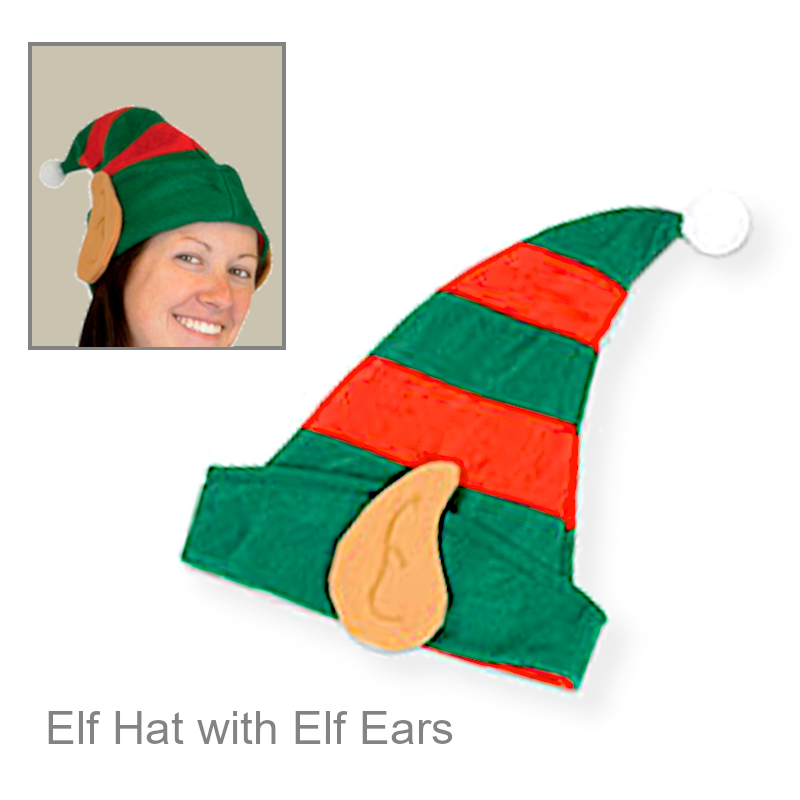 Funny Elf Hat w/Elf Ears & Pom-Pom | Funny Party Hats