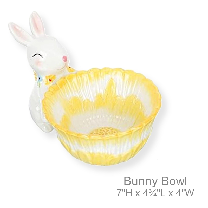 Flower Easter Bunny Candy Bowl Dish | Easter
