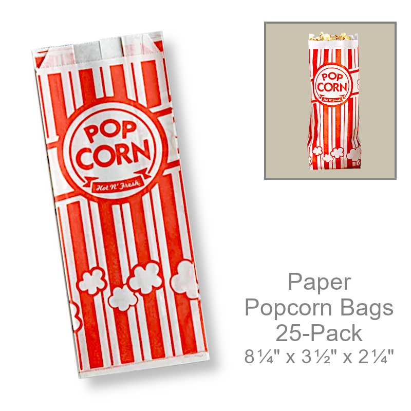 Striped Paper Popcorn Bags | Serveware