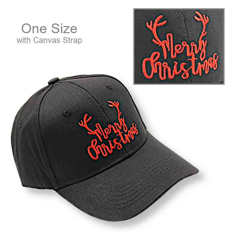Merry Christmas Antlers Baseball Cap | Christmas
