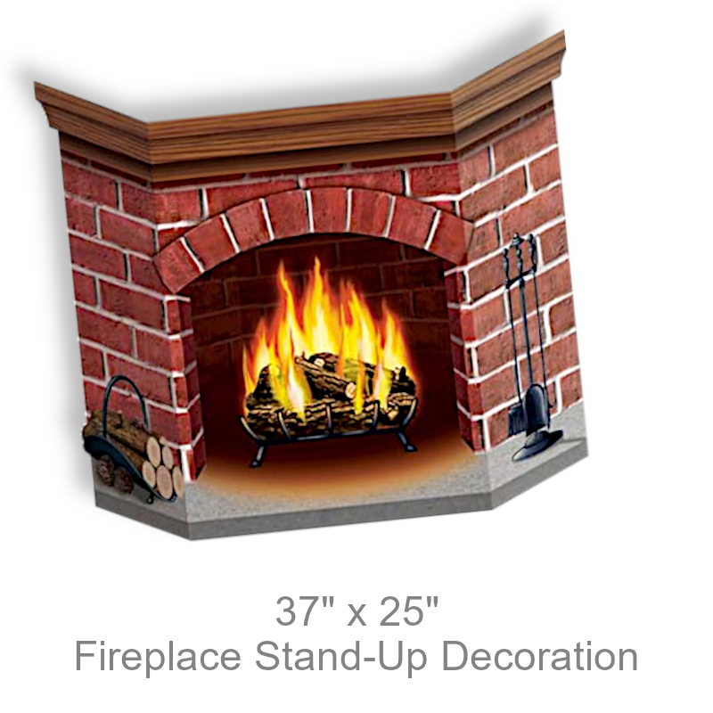 Fake Brick Fireplace Stand-Up Decoration | Party Decor