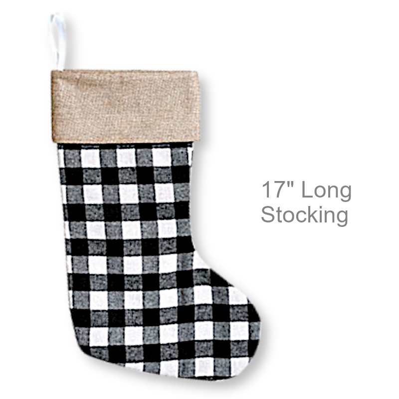 Plaid Buffalo Check Christmas Stocking | Party Decor