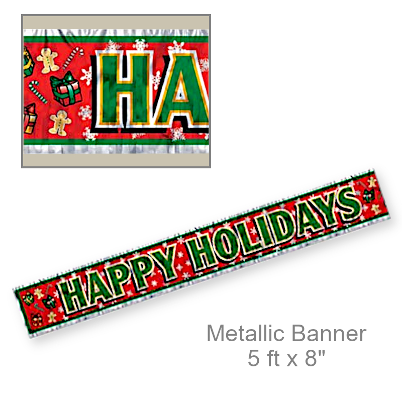 Metallic Happy Holidays Fringe Banner | Party Decor