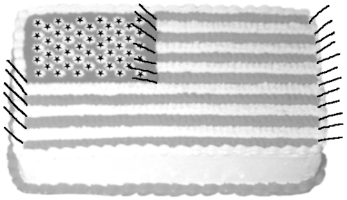 Lexi's Garage Recipe - Diagram of Toothpick layout for flag