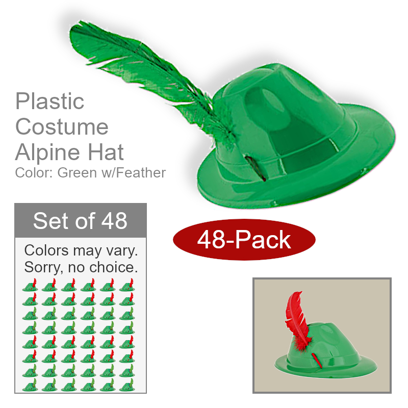 Wholesale Plastic Green German Alpine Hat | Bulk Party