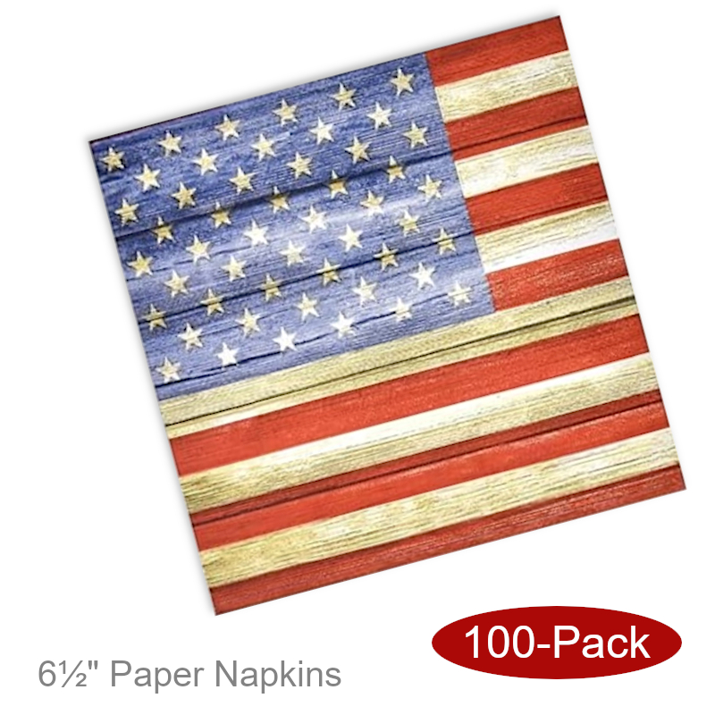 Vintage Bulk Paper Napkins American Flag | 4th of July