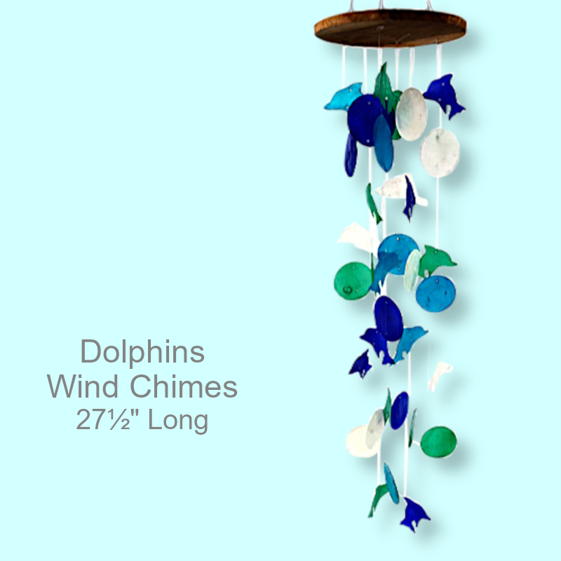 Beach Themed Wind Chimes Dolphins | Garden
