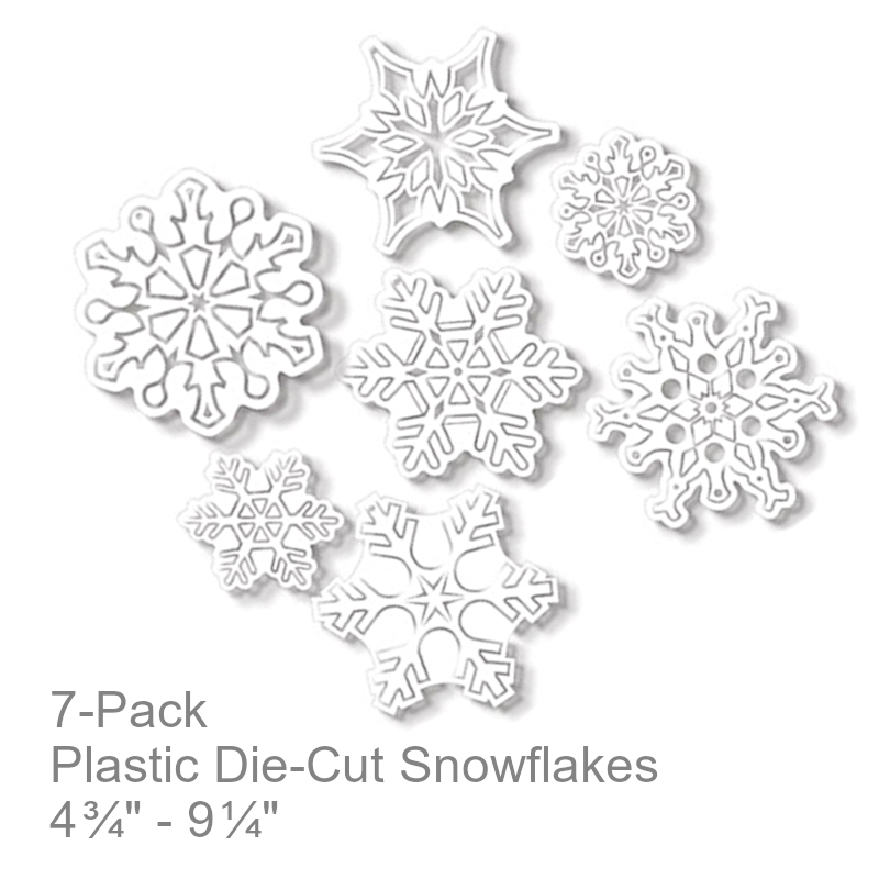 Plastic Die-Cut Snowflakes | Party Decorations