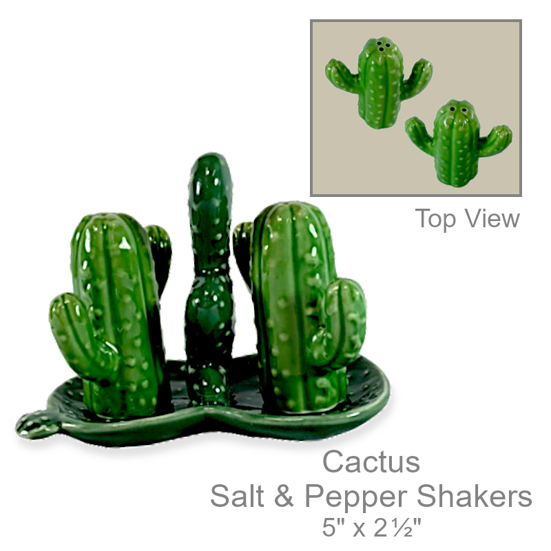 Cactus Plant Salt & Pepper Shakers | Country Western