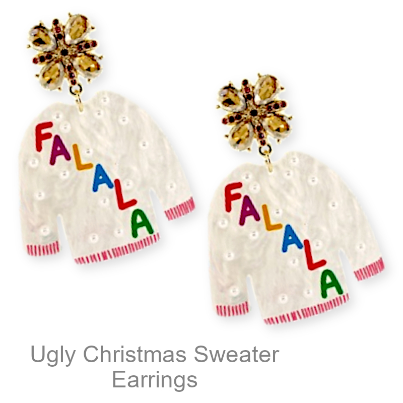 Ugly Christmas Sweater Earrings | Christmas