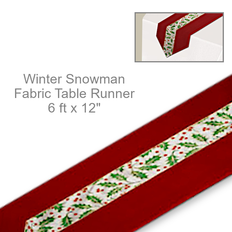 Holly Leaves Fabric Table Runner | Party Decorations
