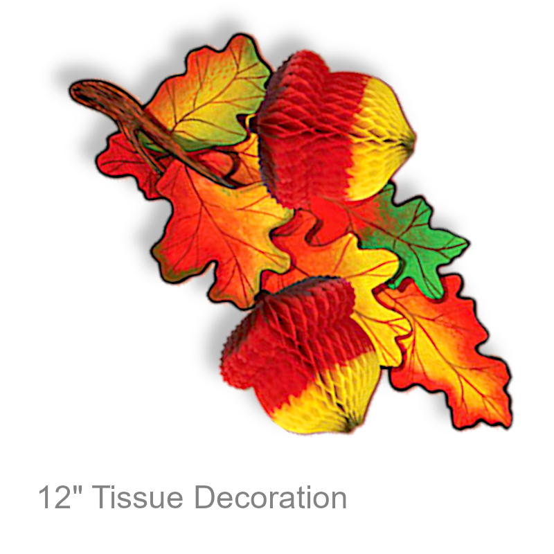 Acorns & Leaves Tissue Paper Decorations | Party Decor