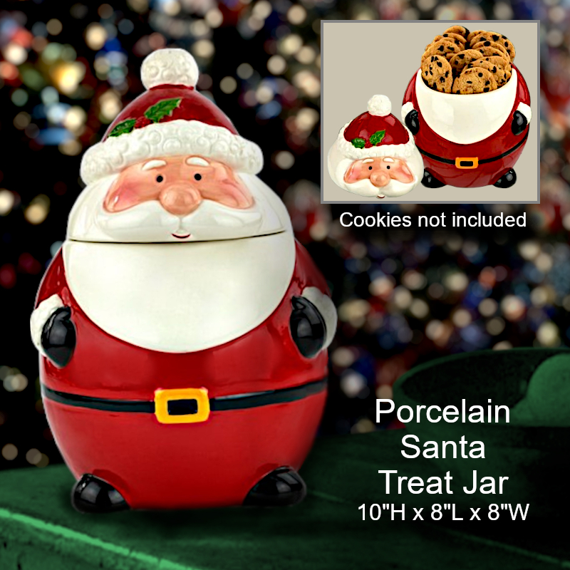Santa Treat Cookie Jar | Christmas Office Candy Dish
