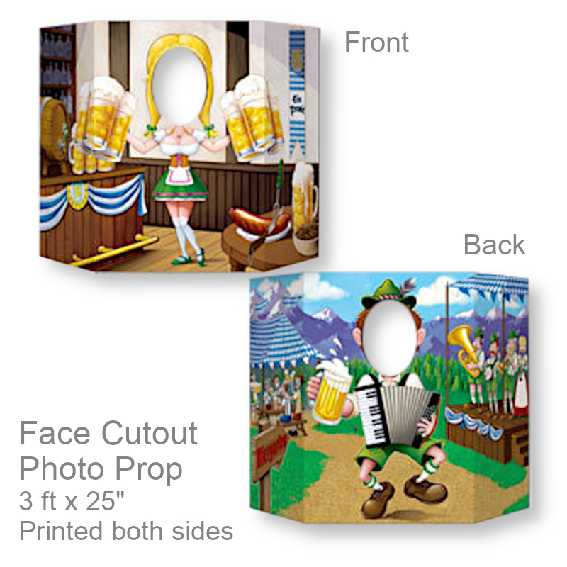 Funny Oktoberfest Face Cutout Photo Prop | Party Decor