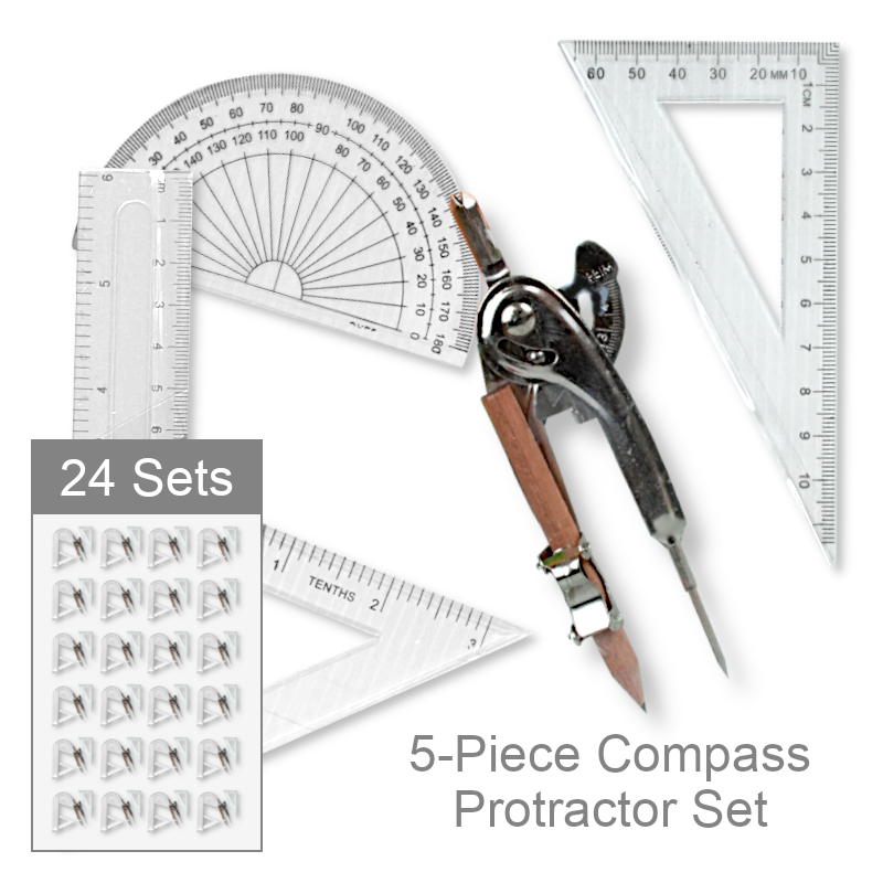 Wholesale Compass Protractor Set | Office Supplies
