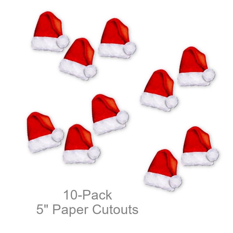 Small Santa Hat Paper Cutouts | Party Decorations