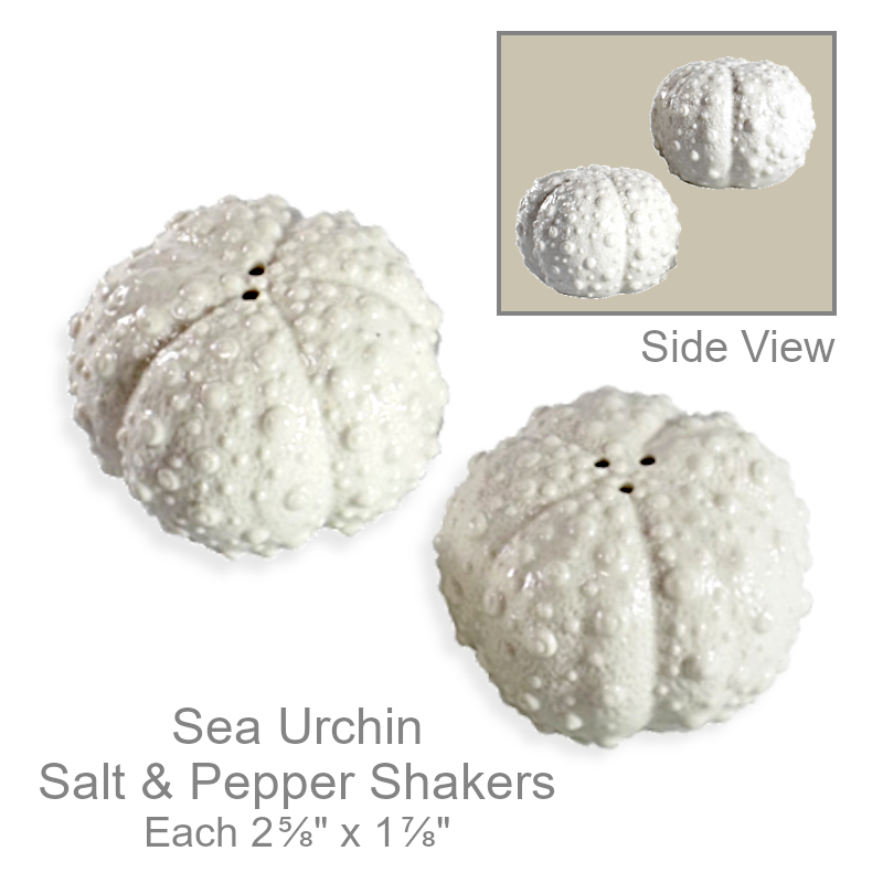 Marine Life Sea Urchin Salt & Pepper Shakers | Beach