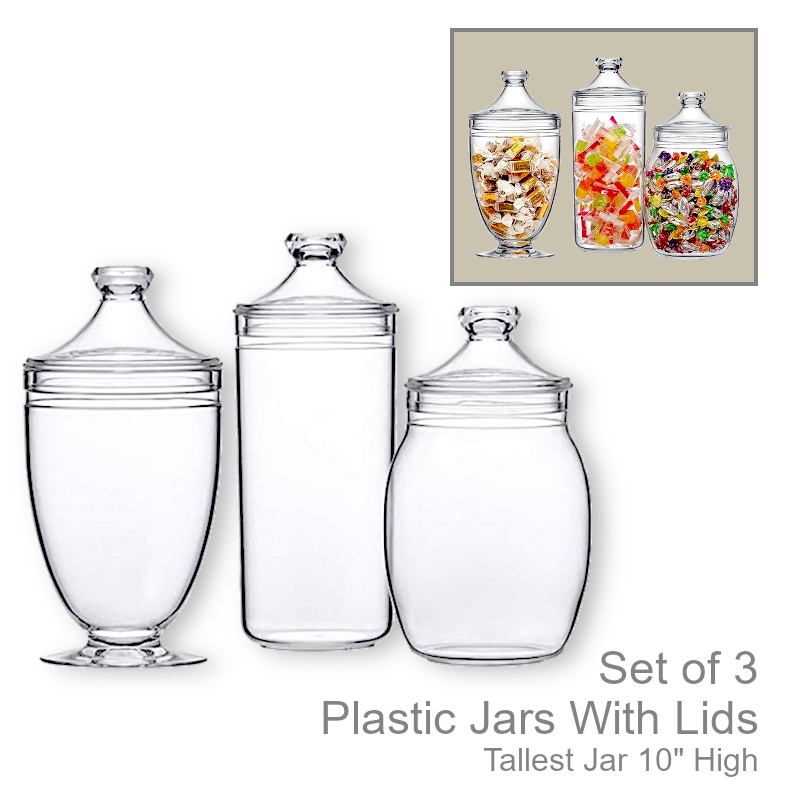 Plastic Apothecary Jars With Lids | Office Candy Jar