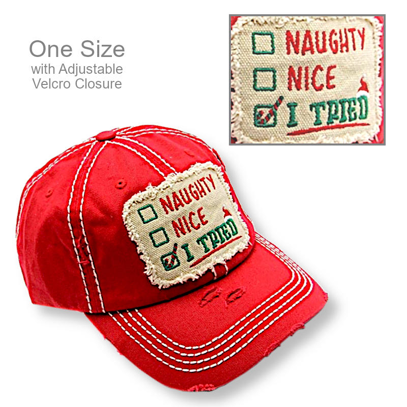 Funny Naughty Nice Christmas Cap | Christmas