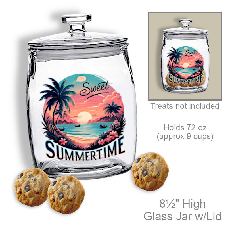 Summertime Beach Cookie Candy Jar w/Lid | Cookie Jar