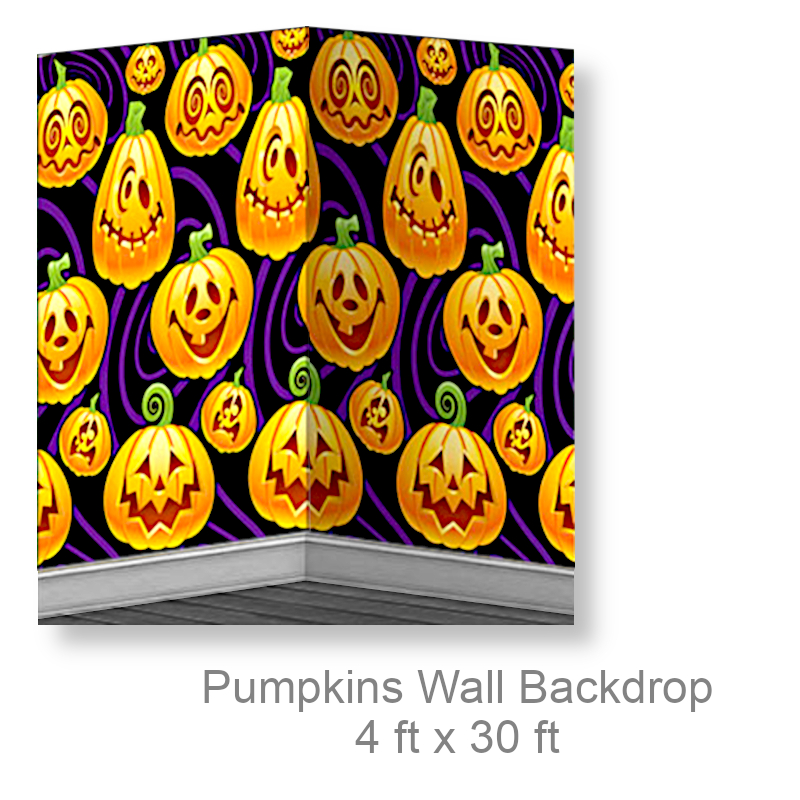 Halloween Pumpkins Scene Backdrop | Party Decorations