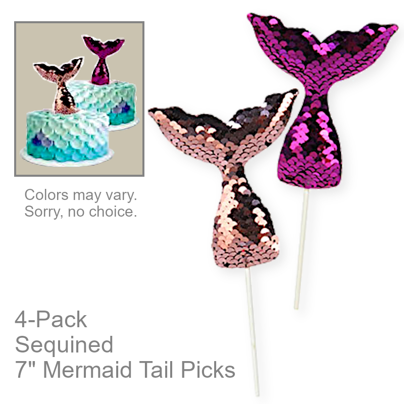 Sparkly Sequins Mermaid Tail Picks | Party Serveware