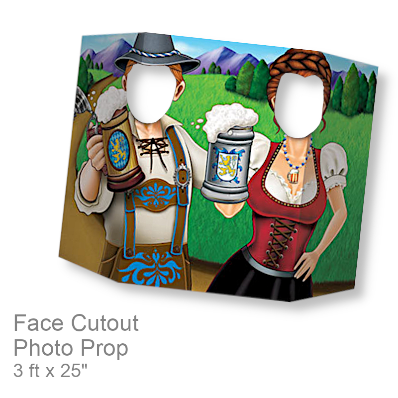 Funny Oktoberfest Face Cutout Photo Prop | Party Decor