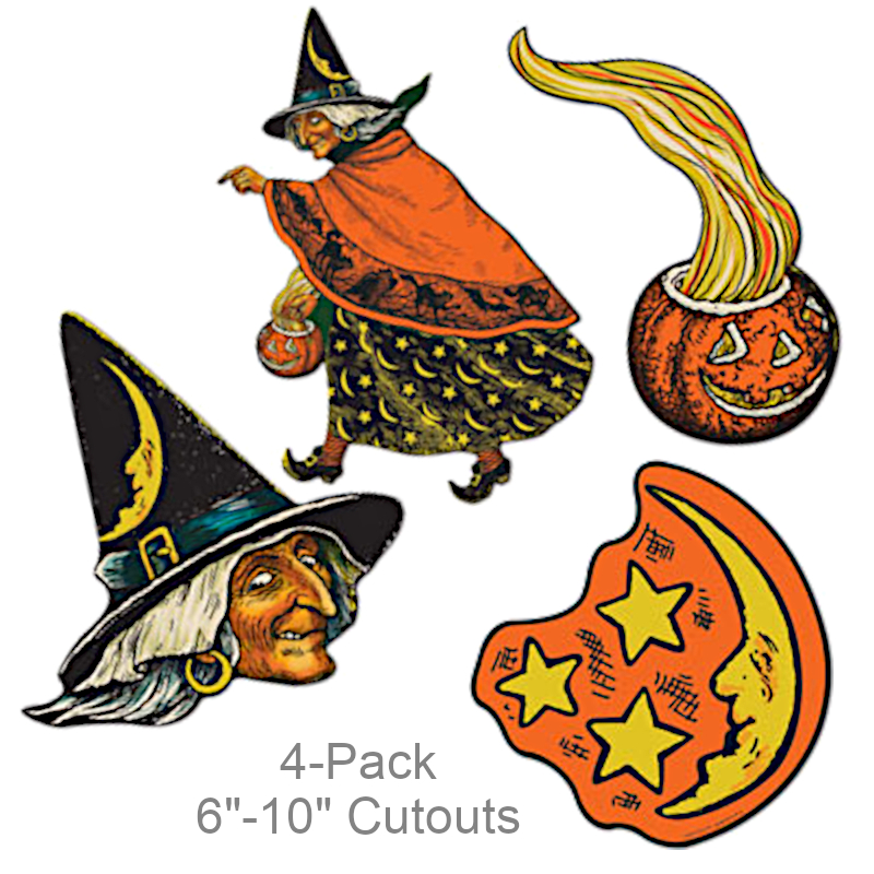 Nostalgic Witch/Moon Cutouts | Party Decorations