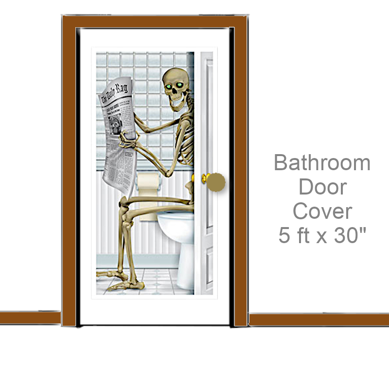 Skeleton Bathroom Door Cover | Party Decorations