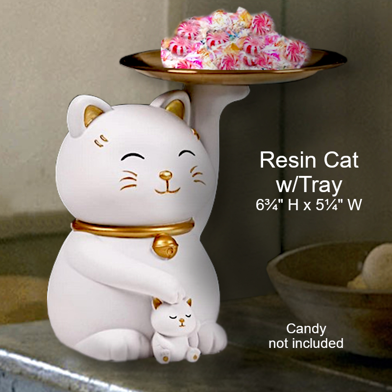 Funny Cat Animal With Tray Dish | Office Candy Dish