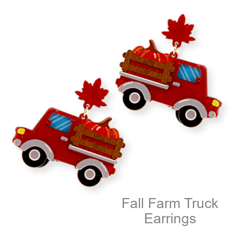 Fall Farm Truck Earrings | Fall & Thanksgiving