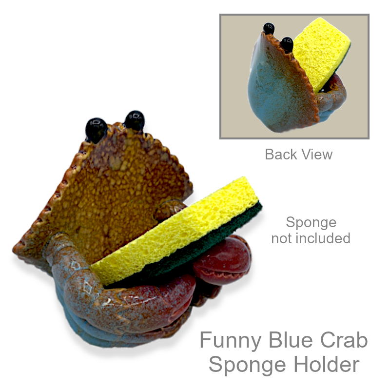 Funny Beach Themed Sponge Holder Blue Crab | Beach