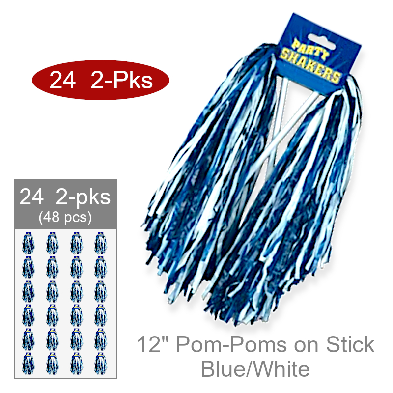 Wholesale Spirit Cheer Pom-Poms w/Stick | Bulk Party