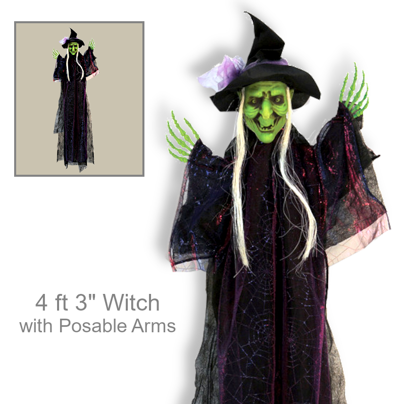 Scary Green Witch Skeleton Prop | Party Decorations