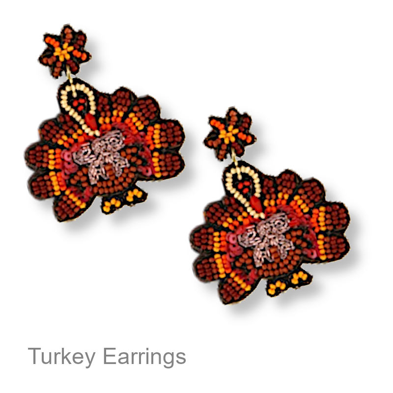 Turkey Earrings | Fall & Thanksgiving