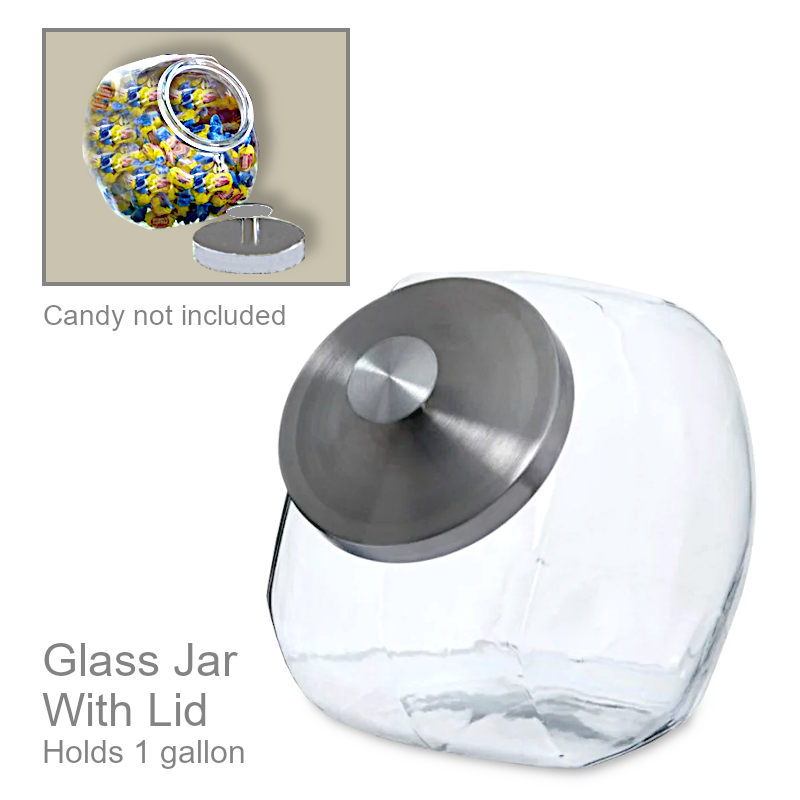 Glass Storage Jar With Metal Lid | Office Candy Jar