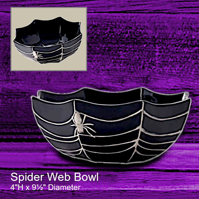 Ceramic Spider Web Bowl | Halloween Office Candy Dish