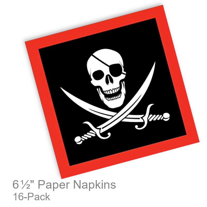 Pirate Skull & Swords Paper Napkins | Party Napkins