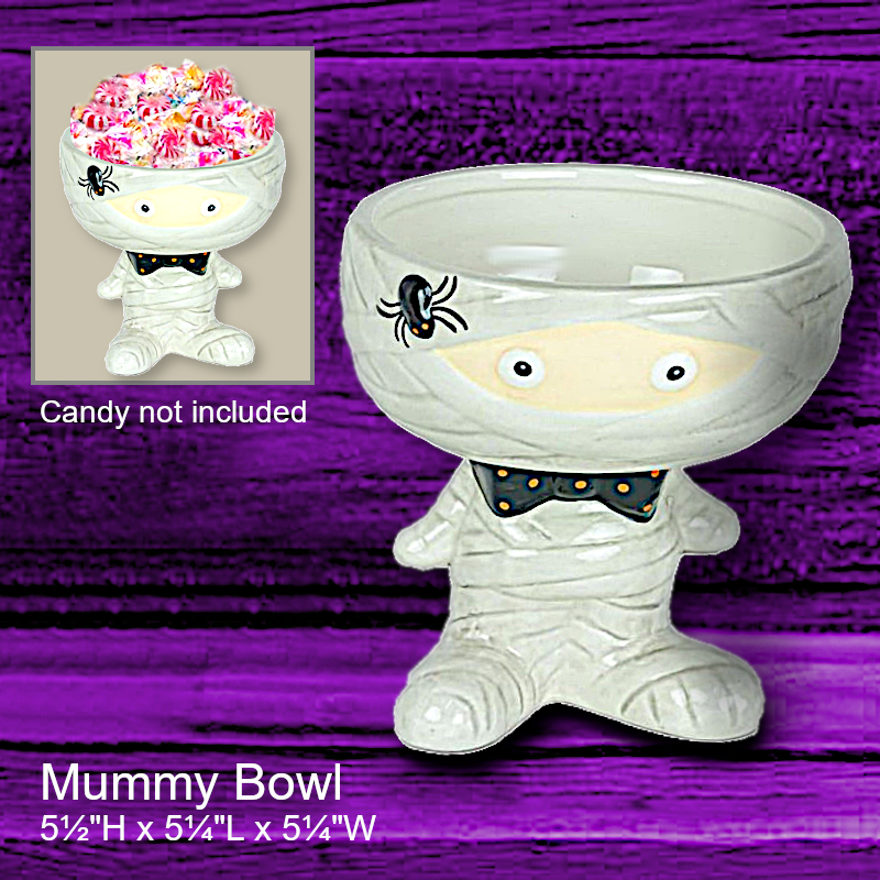 Mummy Pedestal Bowl | Halloween Office Candy Dish