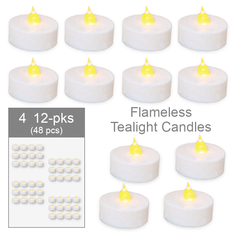 Wholesale 12-Pk Flameless Tealight | Smokeless Candles