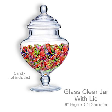 Glass Elegant Apothecary Jar w/Lid | Office Candy Jar - Lexi's Garage