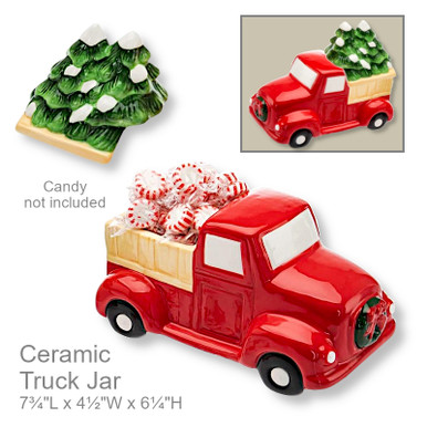 Holiday Red Truck Jar | Christmas Office Candy Dish - Lexi's Garage