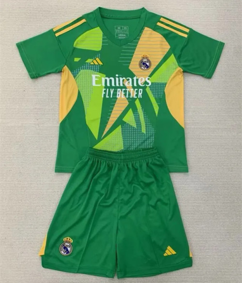 Real Madrid Childrens Green Goalkeeper Kit