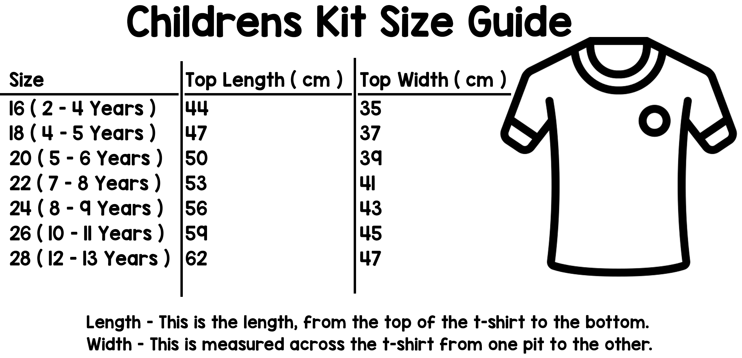 Childrens Size Guide