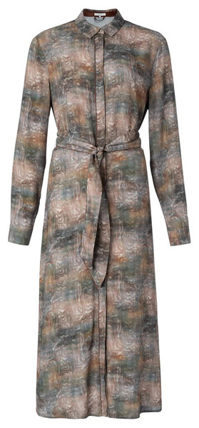 Yaya Maxi Shirt Dress with belt and print