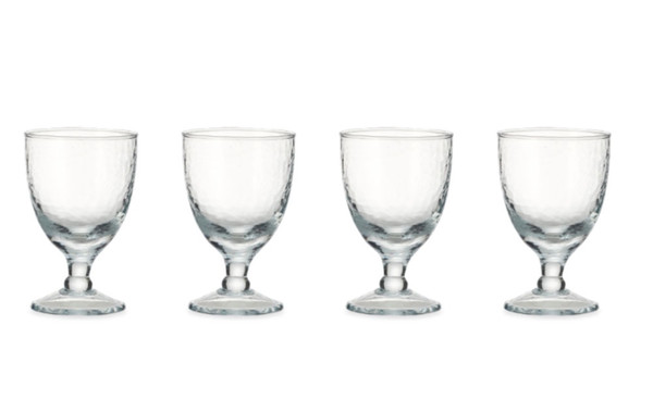 Yala Hammered Wine Glass - Clear Glass