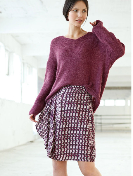 Indi and Cold Ruffle Diamond Skirt in Viscose